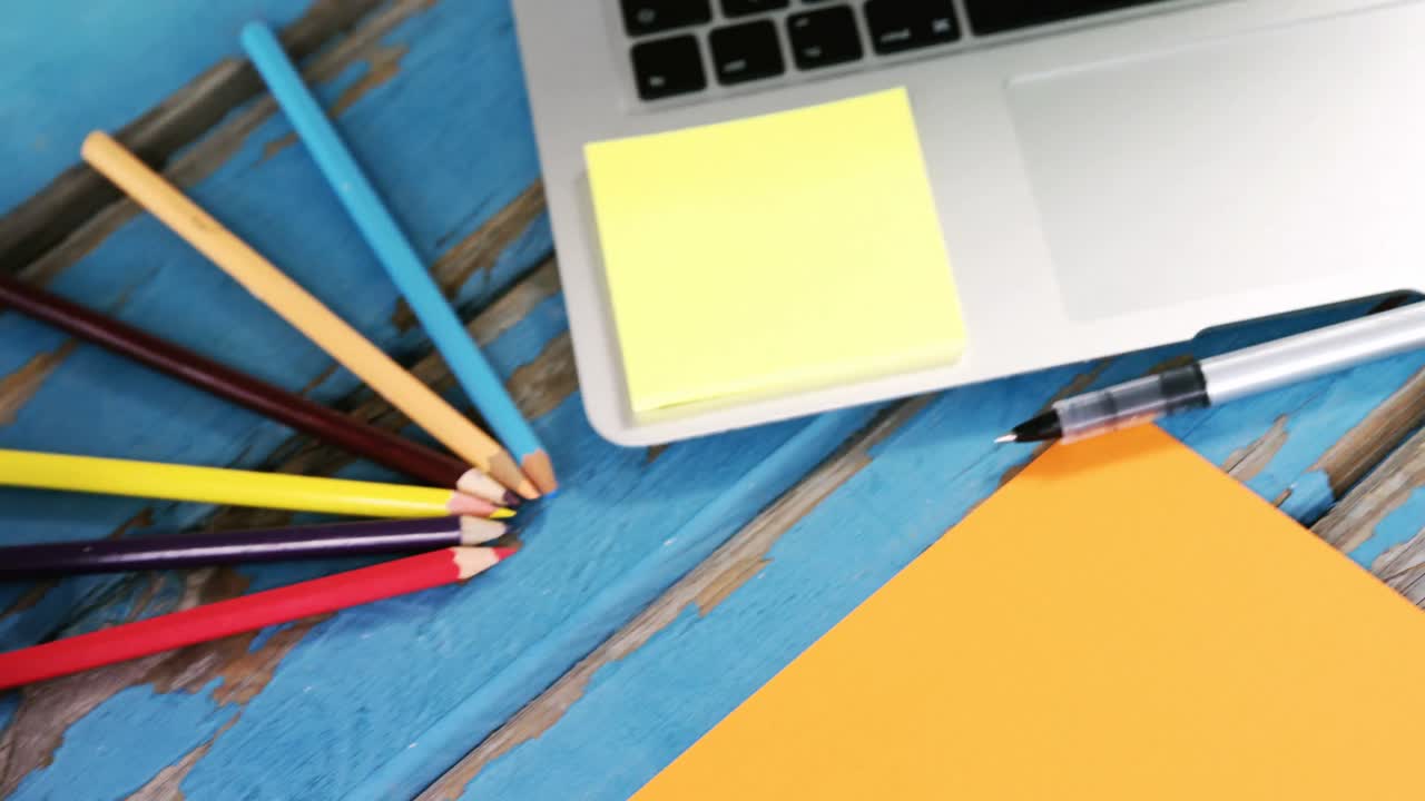 Aloe vera plant, pencils and laptop