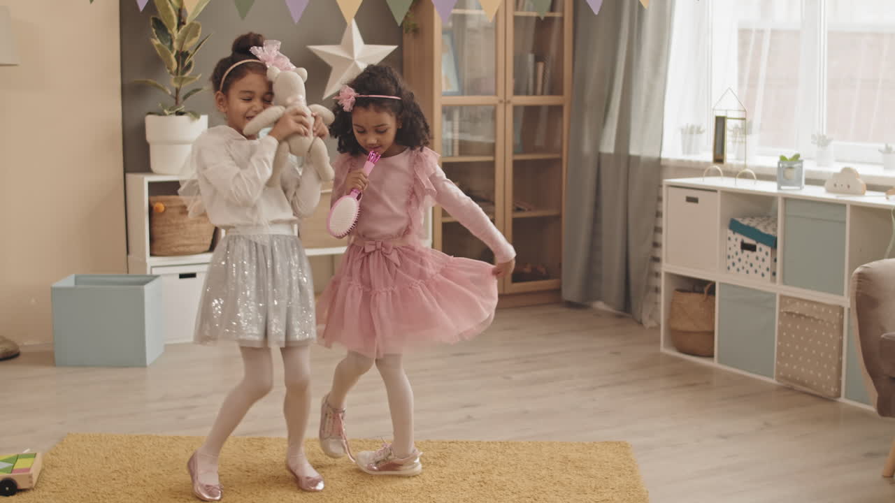 Little Girls Having Fun at Home