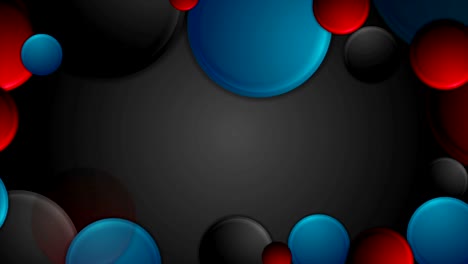 abstract bright blue and red circles video animation