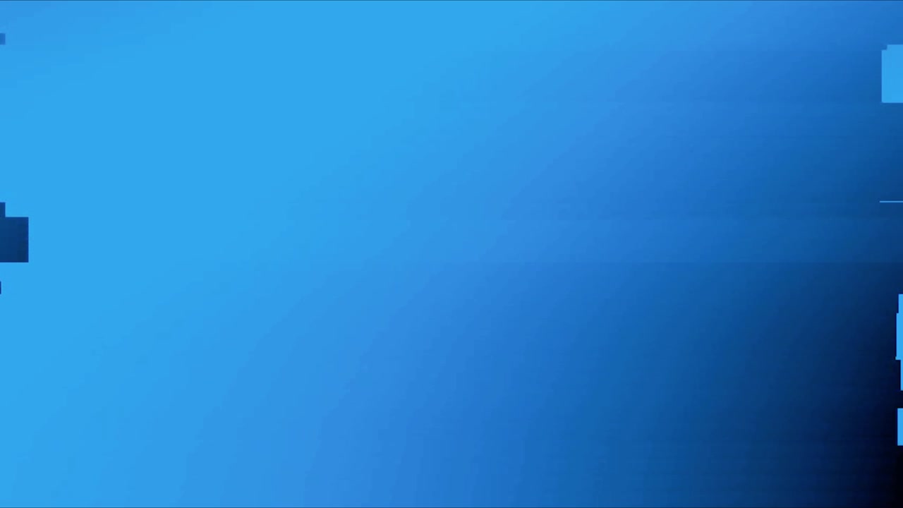 Efeito de Transição de Glitch Digital com Raios de Luz Azul
