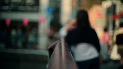 woman observing cityscape