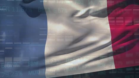 Animation-of-data-processing-over-flag-of-france