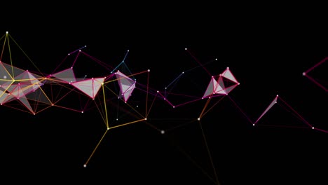 animación futurista del plexo con triángulos brillantes en cámara lenta, 4096x2304 bucle 4k