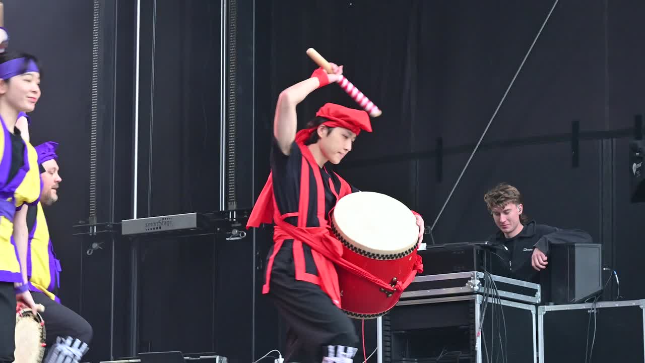 Banging the drums within Trafalgar Square, London, United Kingdom