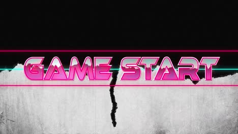 animación del texto de inicio del juego sobre formas sobre fondo negro