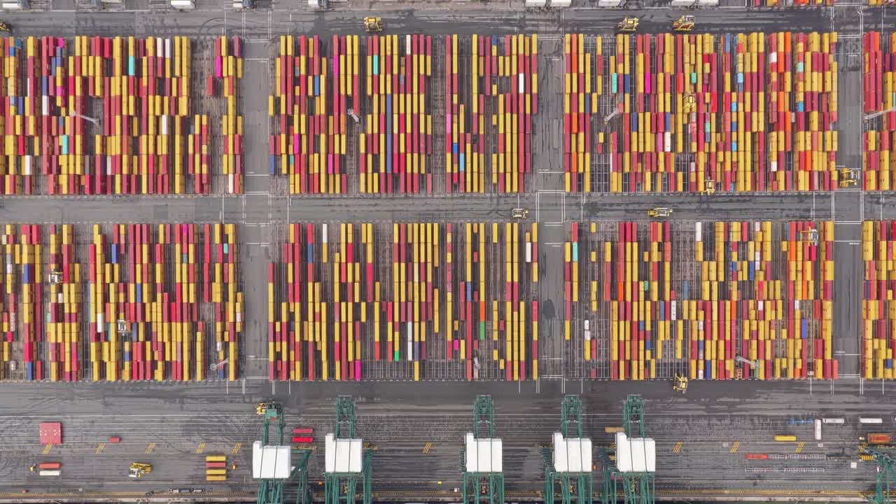 Industriel fragthavn Antwerpen, droneoptagelse af containerfragthub, Belgien