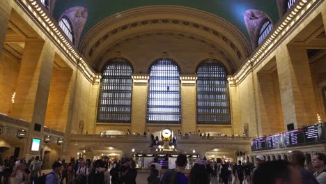 grand central terminal main concourse is known for its grand scale and iconic four-faced clock