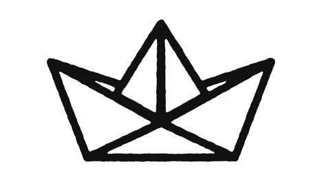 origami divertido icono de animación de imágenes y canal alfa