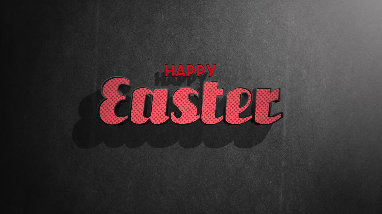 Testo retrò "Buona Pasqua" su texture vintage nera in stile anni '80