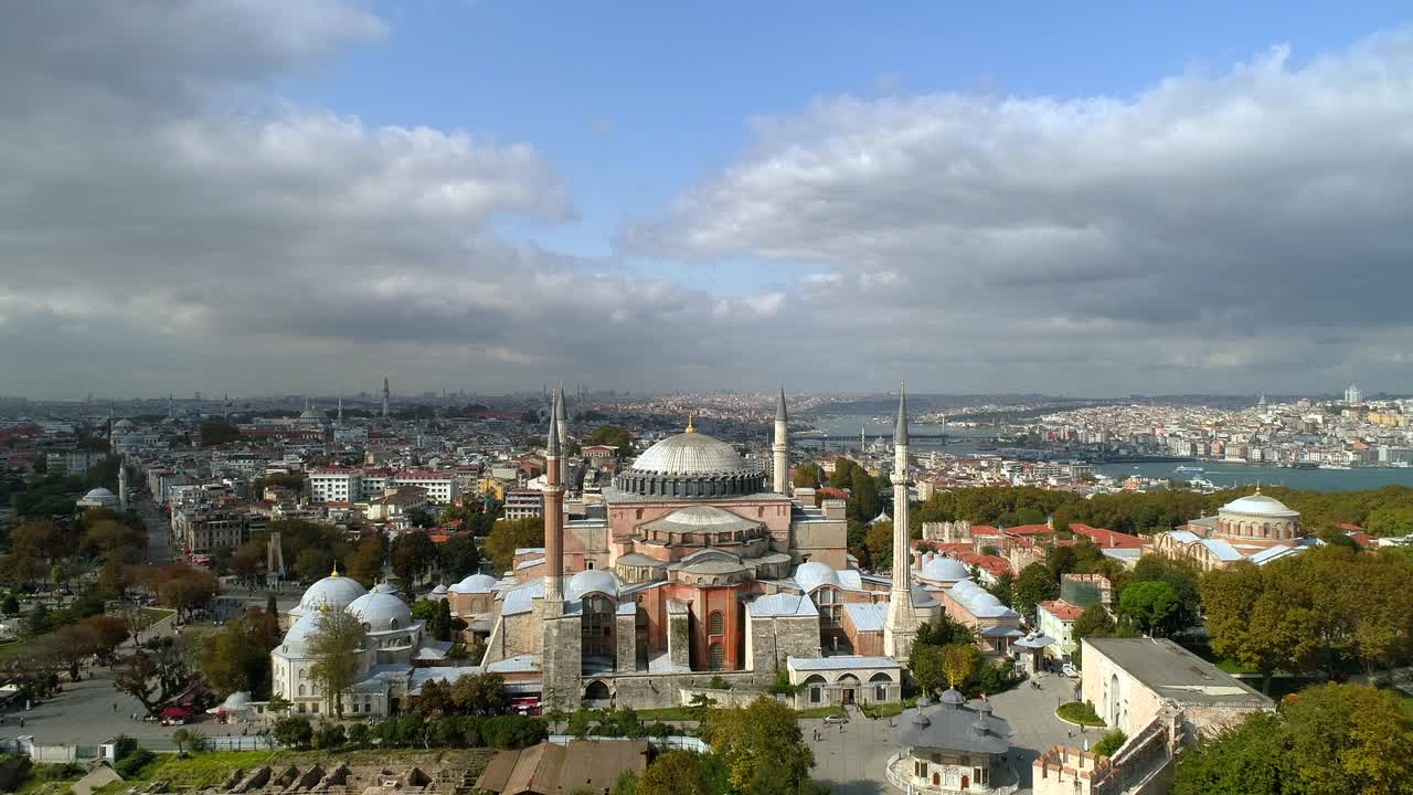 hagia sophia: vista aérea de la ciudad vieja de estambul