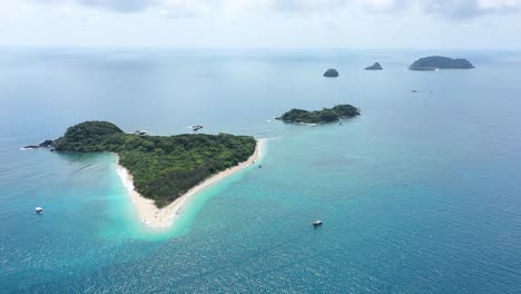 an aerial view shows the frankland and russell islands off queensland australia