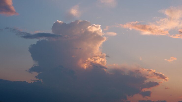 Beautiful warm skies sunset clouds in the evening