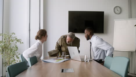 meeting in a military office