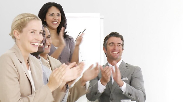 Business people applauding