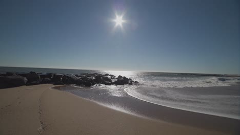 beautiful waves crashing against the shore