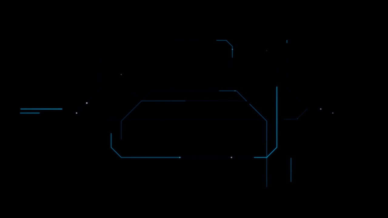 Abstract Digital Circuit Lines Moving on Black Background
