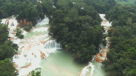 waterfall agua azul, chiapas. located in mexico south