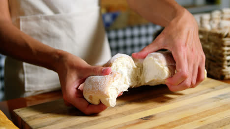 female staff working at bakery section