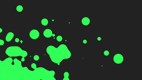 animation motion abstract green liquid spots black splash background 1