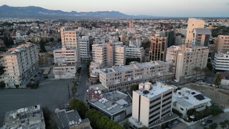 drone aerial view over city of nicosia in cyprus