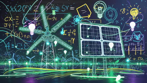 conceptual illustration of renewable energy and scientific principles
