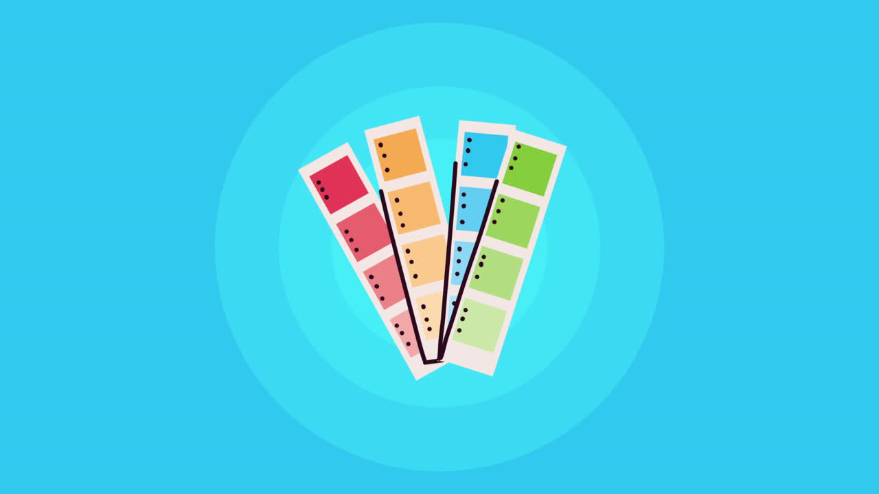 diseño gráfico animación de herramientas de paleta