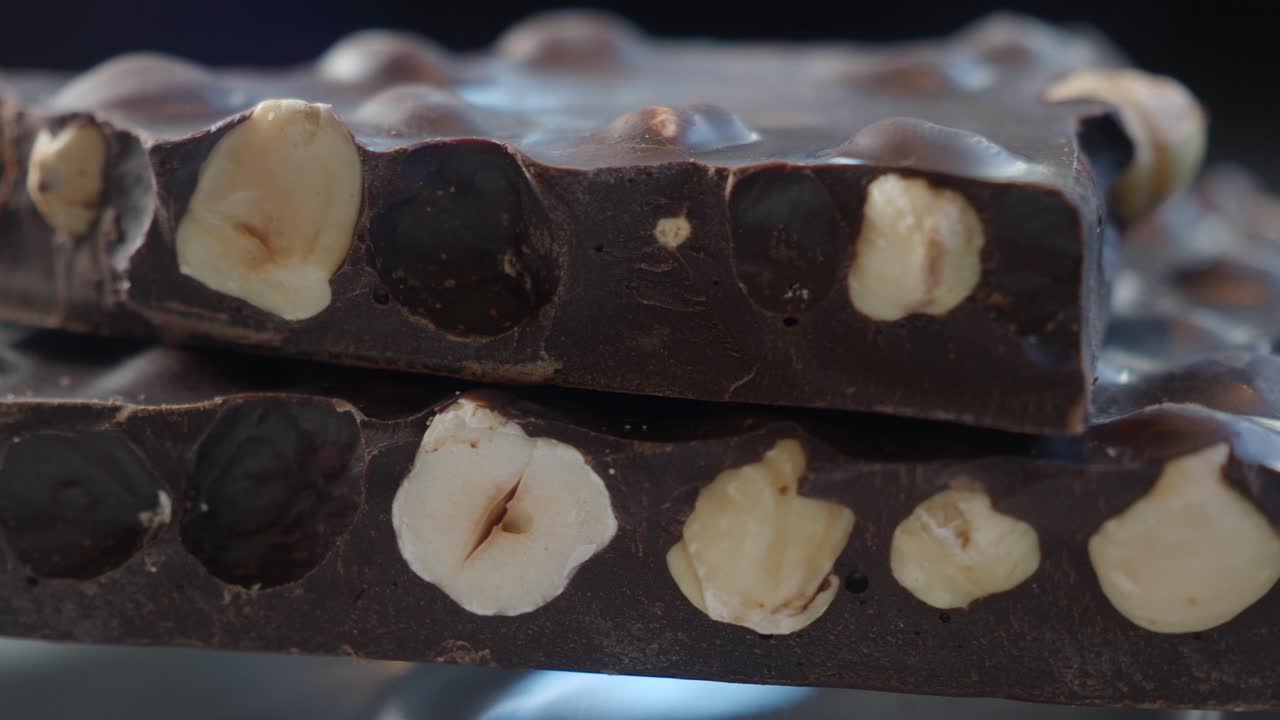 Dark chocolate with hazelnuts