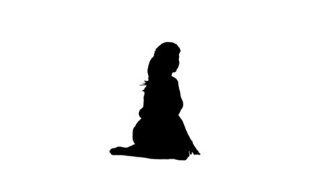 Silhouette-of-woman-stretching-her-legs