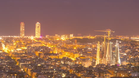 timelapse of barcelona seen from the turó de la rovira or bunkers del carmel