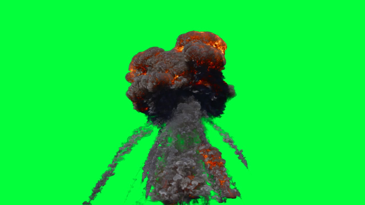 Efekt exploze na zeleném pozadí