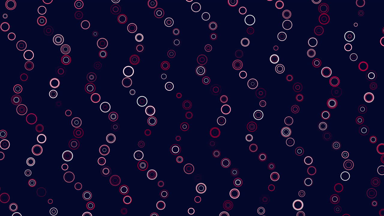 A visually striking image of red-outlined circles in a circular arrangement against a dark backdrop. The circles overlap and vary in spacing, creating an appealing geometric pattern