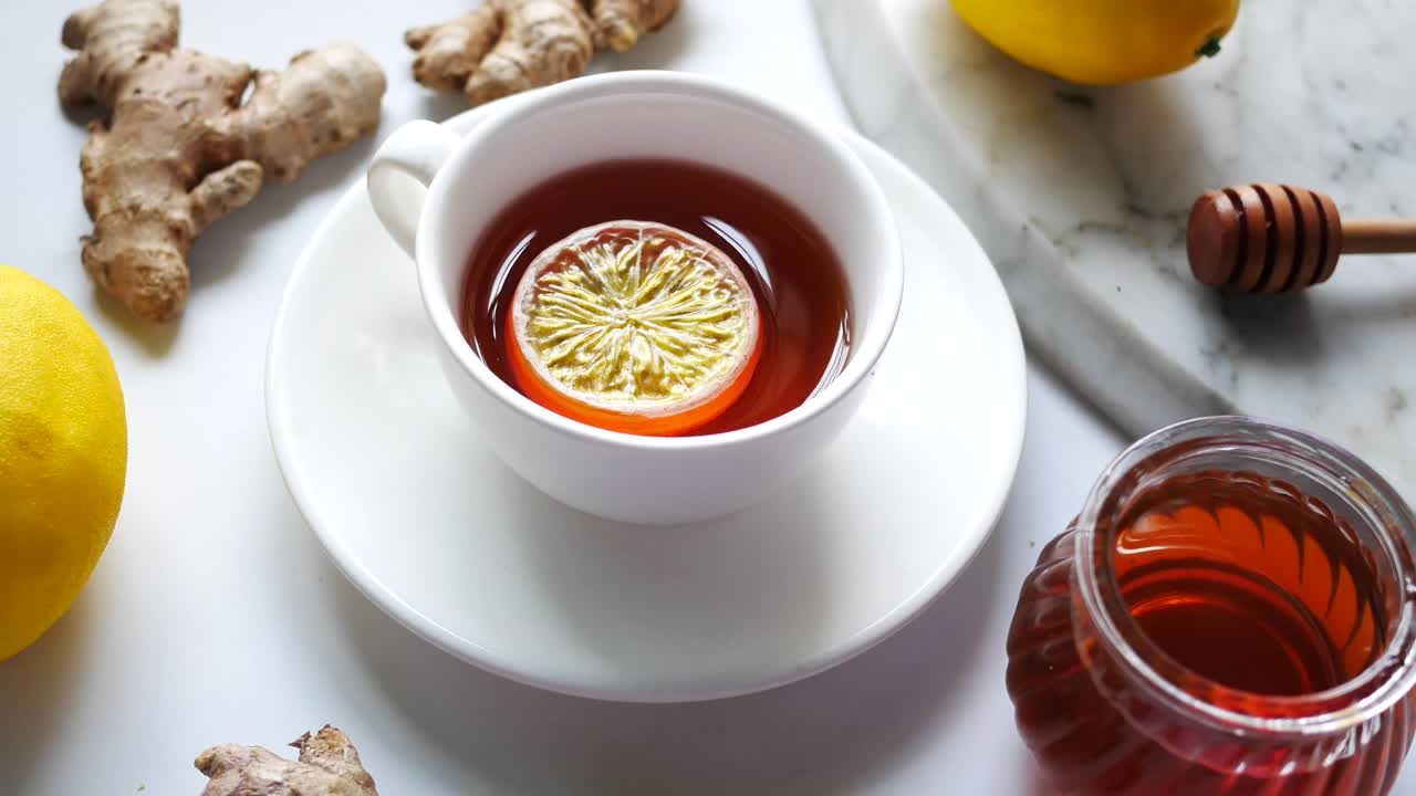 생강 레몬  차