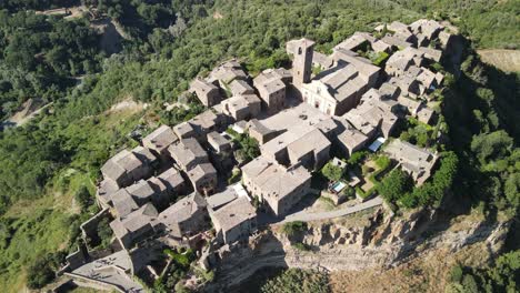 civita di bagnoregio is a medieval town in italy up on a hill