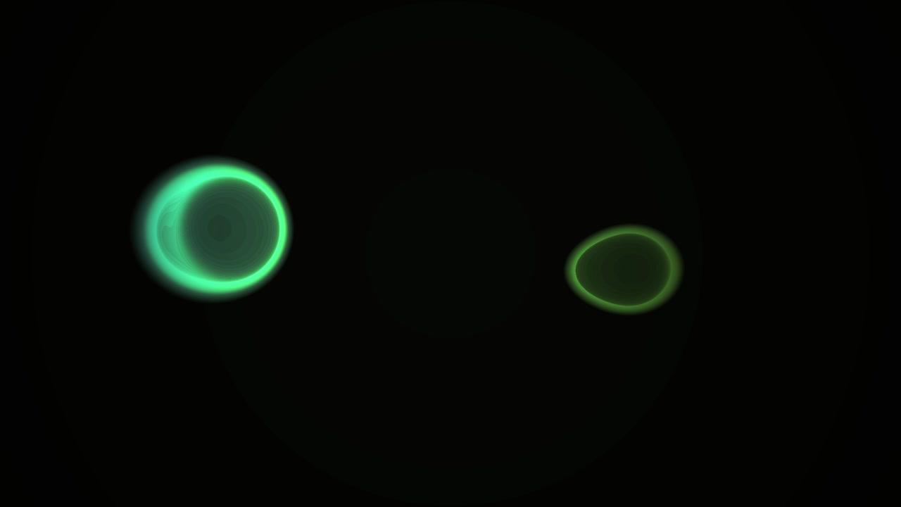 Abstract Green and Blue Circular Light Flares on Black Background
