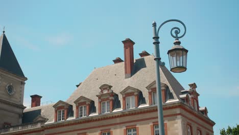 antique street lamp outside the building of cite internationale universitaire de paris in france