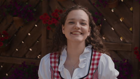 woman wearing a dirndl