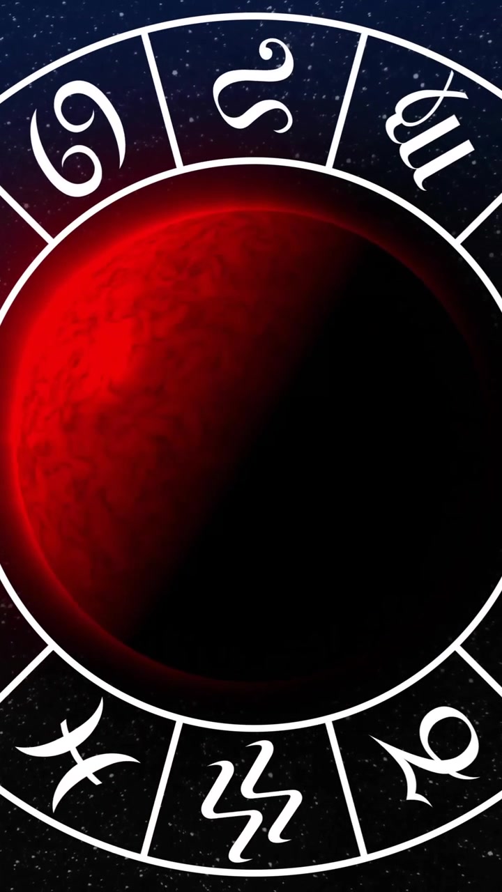 Animación de círculo con símbolos del zodiaco sobre globos terráqueos sobre fondo negro