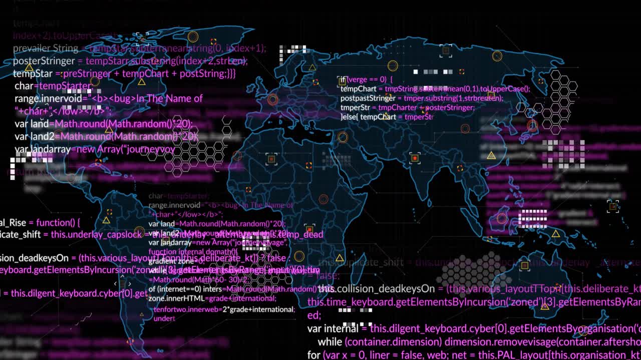 Animation of markers and data processing over world map
