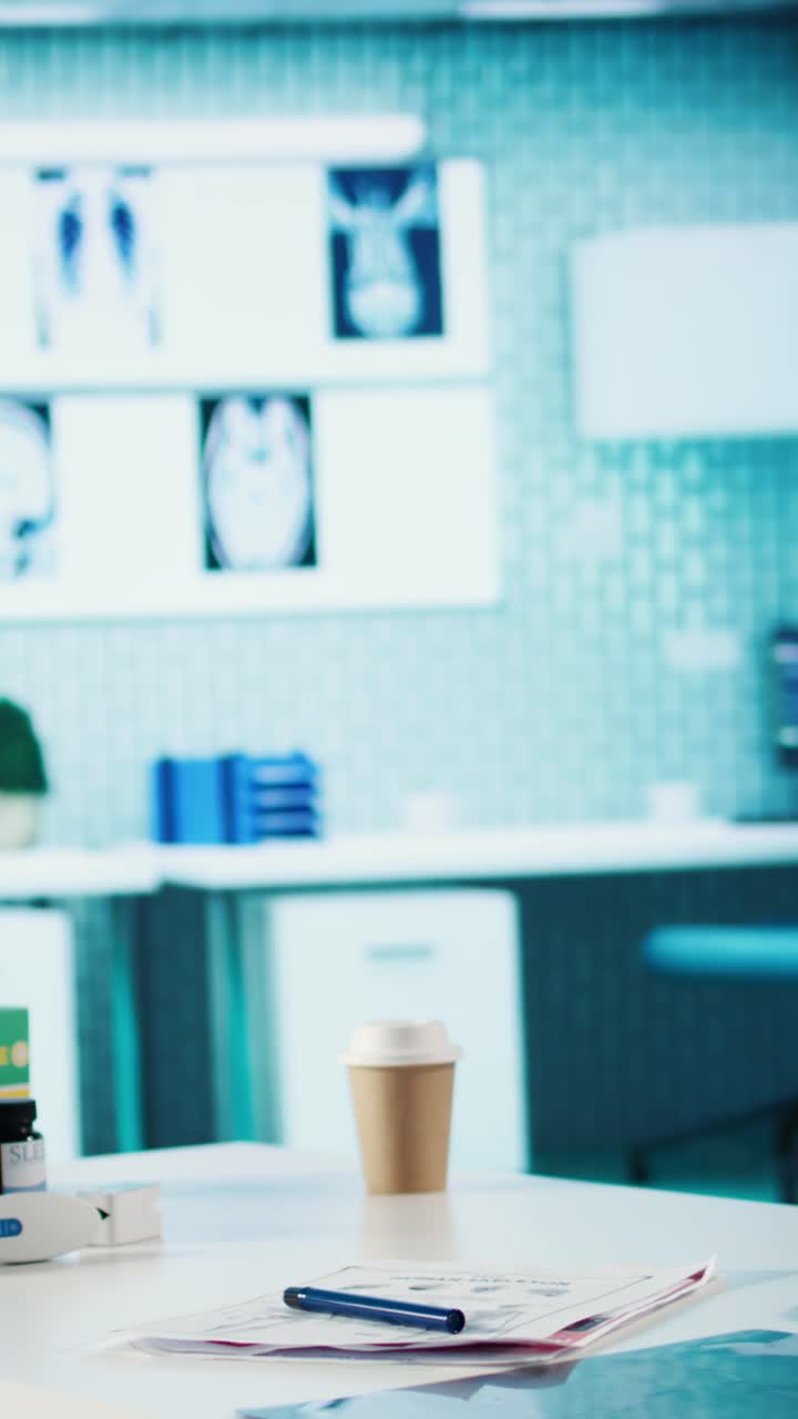 Empty Doctor's Office with Medical Supplies and X-rays