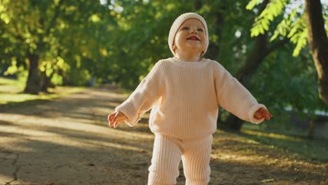 baby girl playing in the park