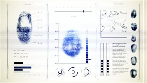 screen finger print scanning, interface search fingerprints people old noisy monitor