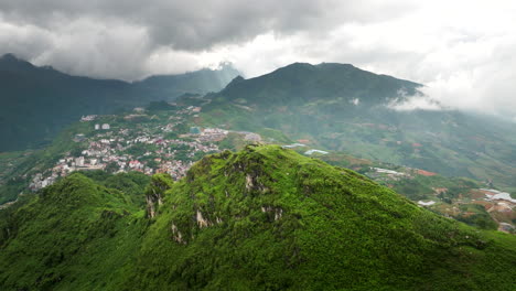 aerial view of sapa valley, vietnam