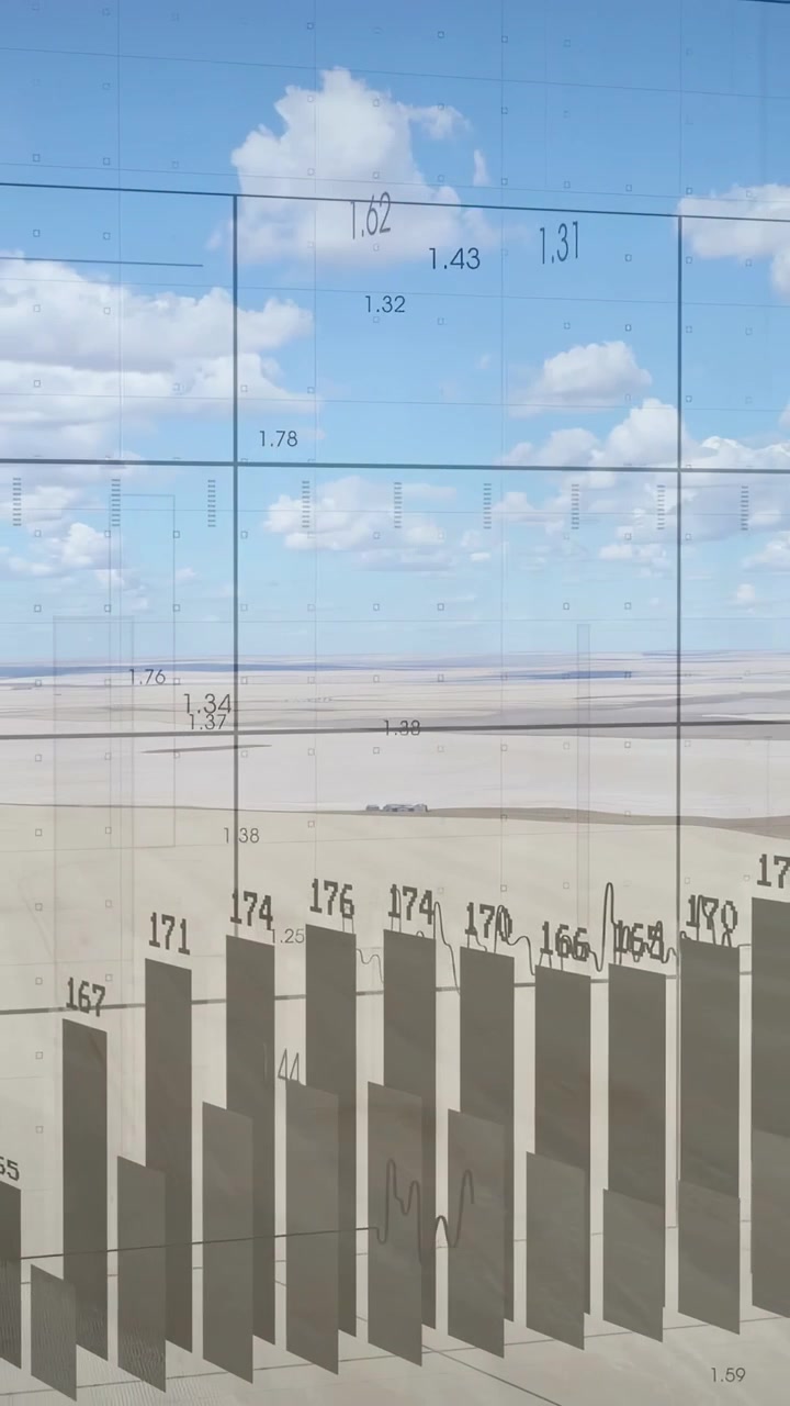 Vertical video: Window showing overlay activating, 3D bars and line plot tracking terrain data