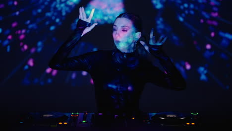 woman djing at a nightclub