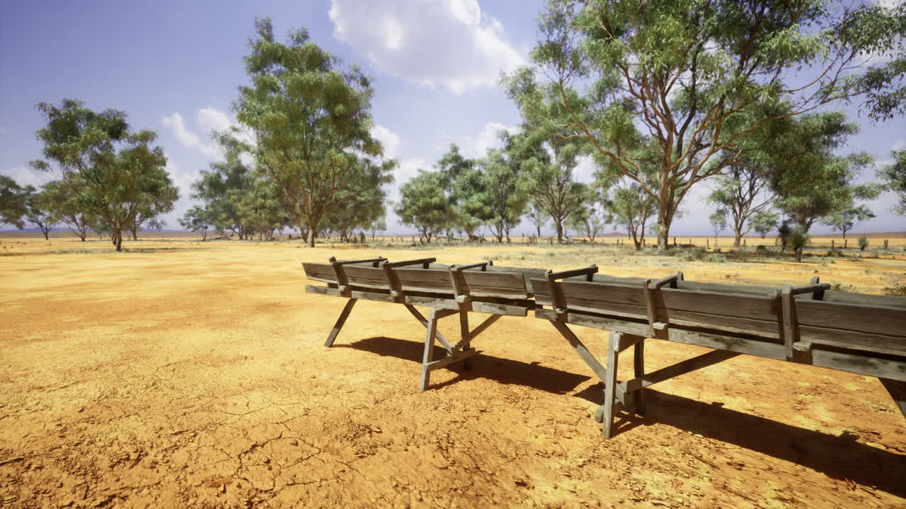 오스트레일리아의 건조한 풍경, 나무로 된 구이와 희박한 나무