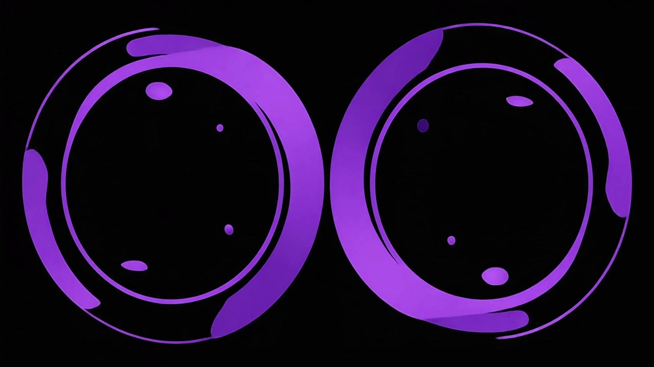 Abstract paarse cirkelvormige motion graphics animatie
