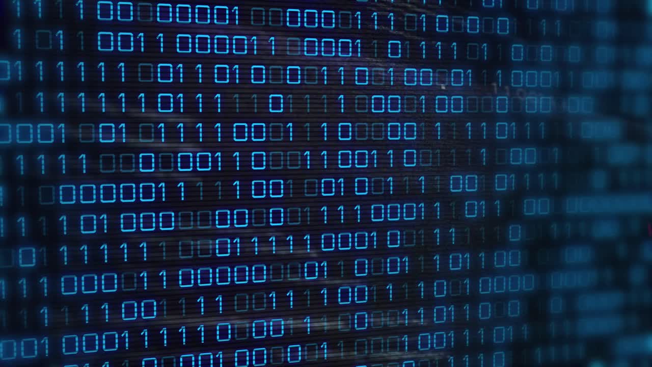 animación del procesamiento de datos sobre un fondo negro