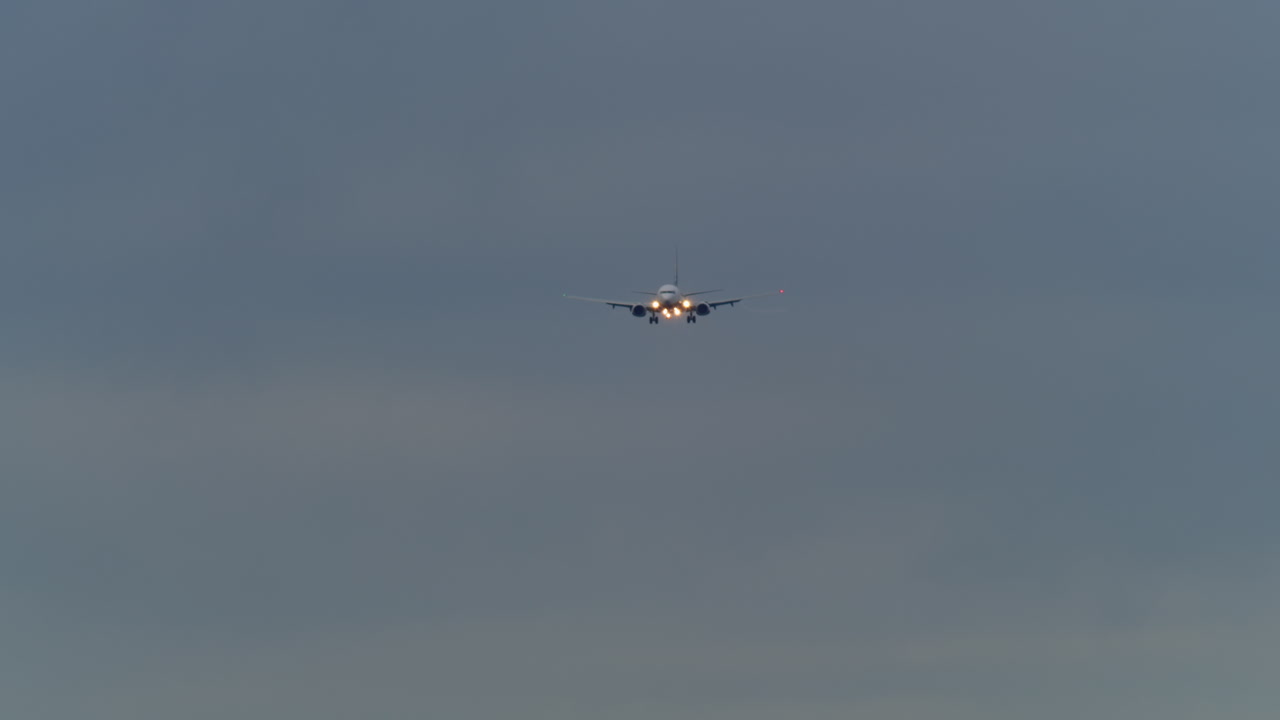 Passenger plane is landing