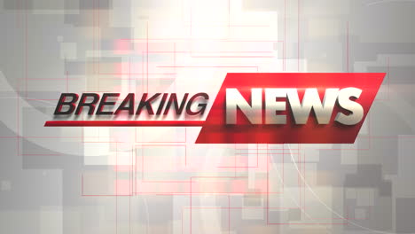 animation text breaking news and news intro graphic with grid and shapes shapes in studio