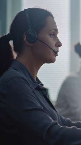 woman working in a call center